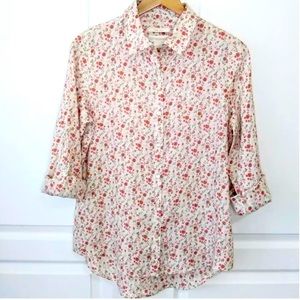 Cynthia Rowley Linen Button Down Shirt Sz S